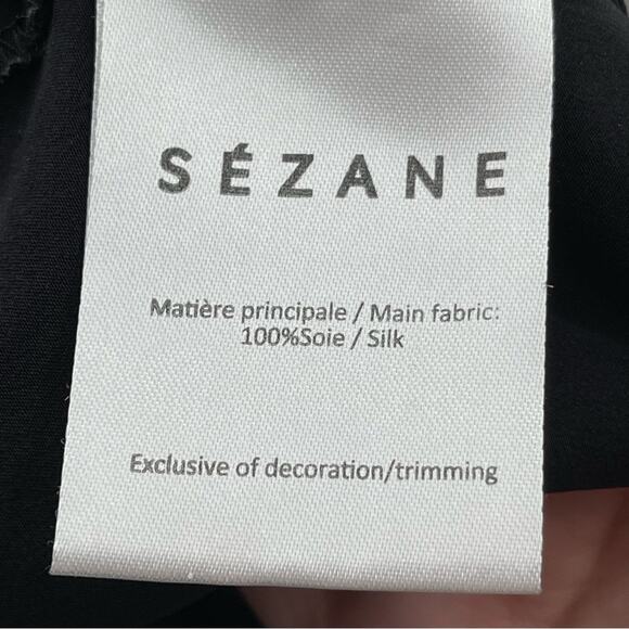 Sezane 100% Silk Lightweight Tapered Ankle Pants Contrast Edging Size 36 US 4 - Picture 9 of 12